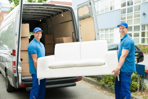 Removal van and moving boxes for a Westkensington house move