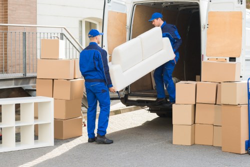 Business removal vehicle loading equipment near Westkensington streets