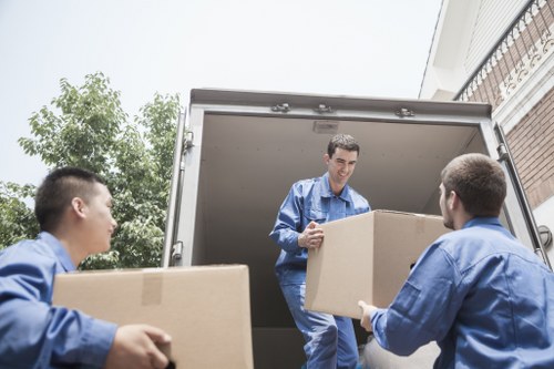 Secure loading of office equipment into a moving truck