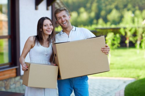 Man and van style moving vehicle ready for loading