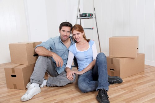Packed moving boxes ready for a local house move