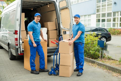 Boxes and household items prepared for a local move