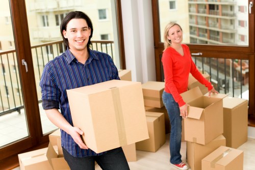 Removal team organizing a property relocation in West Kensington